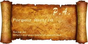 Porgesz Asztrid névjegykártya